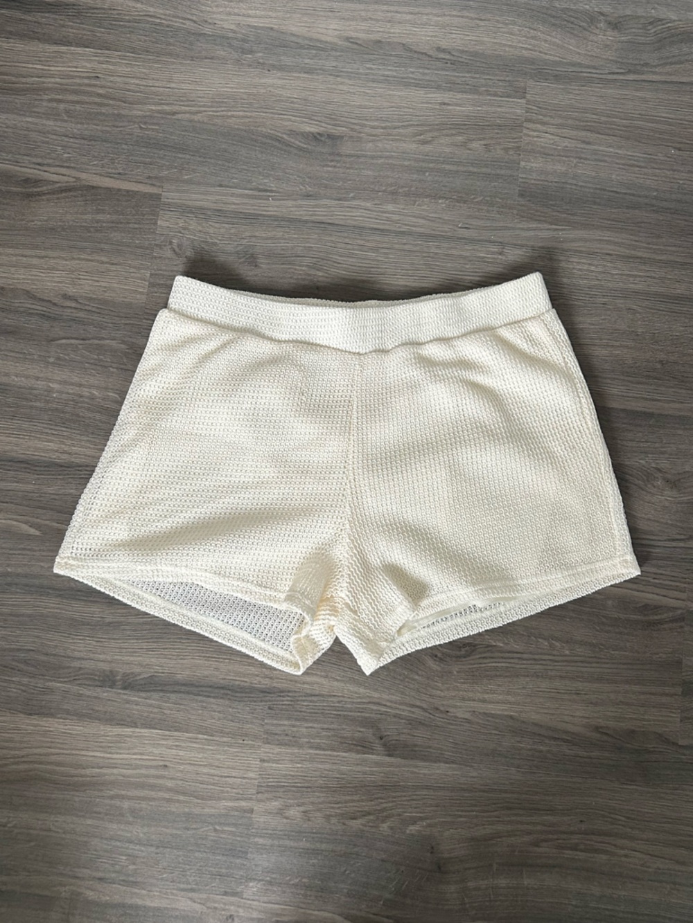 Ardene Cream Knit Crochet Shorts Cover Up Shorts with Lining - Picture 1 of 4